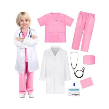 Imagem de Conjunto De Fantasia De Médico Infantil Para Carnaval, Cosplay, Vestid