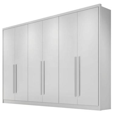 Imagem de Guarda Roupa Casal Livorno 6 Portas 8 Gavetas Neve Com Nicho - Novo Horizonte