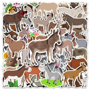 Imagem de Adesivos Donkey Cute Cartoon Animal Decalques de vinil x50 - yiweisai