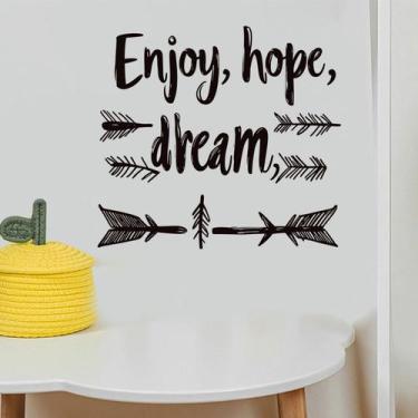 Imagem de Adesivo de parede Enjoy Hope Dream Black Arrow 30x60cm PVC - yiweisai
