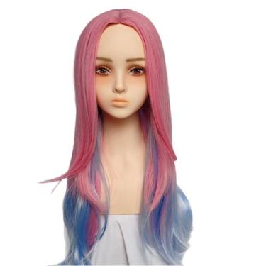 Imagem de Peruca de cosplay de anime para mulheres, longa, reta, 50 cm, rosa e a