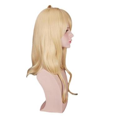 Imagem de Peruca Cosplay Loira Ondulada Sintética Resistente ao Calor 55cm - yiw
