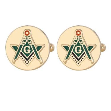 Imagem de Cufflinks Creative Freemason banhados a ouro para homens e mulheres - 