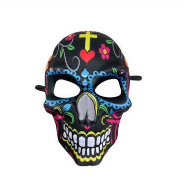 Imagem de Máscara de fantasia de cosplay para Halloween com impressão mexicana E