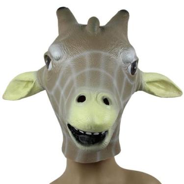 Imagem de Máscara de látex girafa, capa facial completa, Animal Show, adereço de
