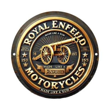 Imagem de Placa De Metal Vintage Com Logo Royal Enfield, Placa De Alumínio Plana