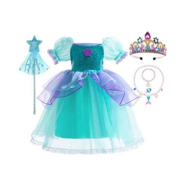 Imagem de Vestido De Festa Para Menina Pequena Com Tema De Sereia, Vestido De Ma