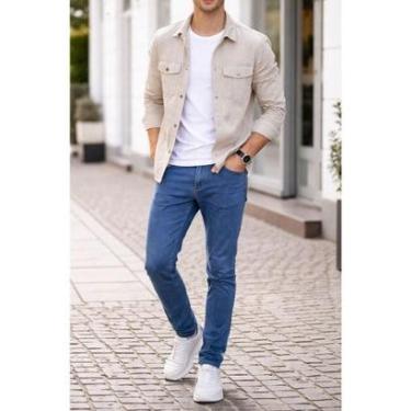 Imagem de Calça Jeans Masculina Hering Skinny Slim Azul Médio H1VV 1CS-Masculino