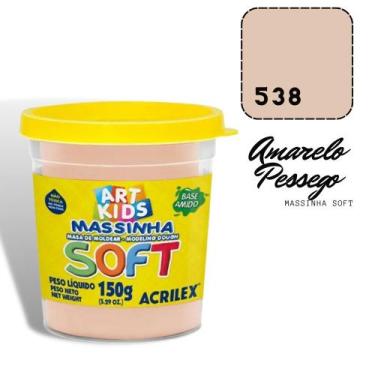 Imagem de Massinha de Modelar Acrilex Soft 150g Amarelo Pêssego