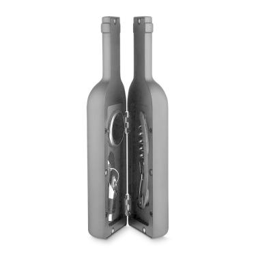 Imagem de Kit Para Vinho Com 4 Peças Com Estojo Em Forma De Garrafa Wine Time