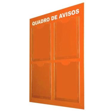 Imagem de Quadro Aviso Gestão Á Vista 4 Displays A4 ACM Laranja - DC Express