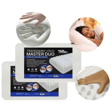 Imagem de Kit 2 Travesseiros Master Duo Viscoelástico Tecnologia Massageadora Du