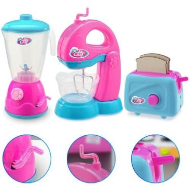 Imagem de Kit Completa Cozinha Infantil 3 Pçs Brinquedo Faz De Conta Menina - EF