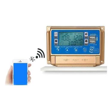 Imagem de Regulador Controlador Carga Bluetooth Solar Mppt 40A 12V/24V - Pool, P