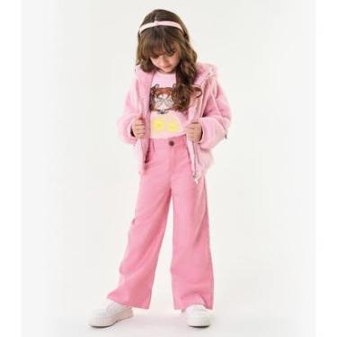 Imagem de Calça Infantil Feminina Wide Leg Trick Nick Rosa-Feminino
