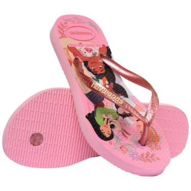 Imagem de Chinelo Havaianas Infantil Slim Princesas, Rosa, 31/32