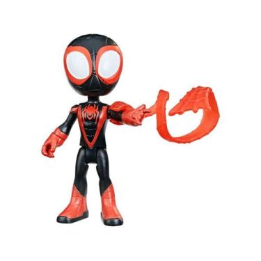 Imagem de Boneco Articulado Homem Aranha Miles Morales 10cm - Hasbro, Preto e Ve