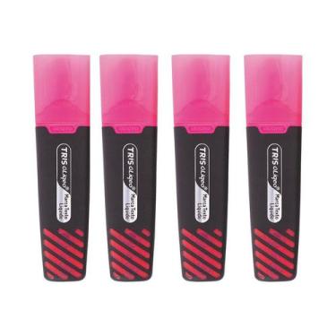 Imagem de Marca Texto Liqeo Neon Rosa Tris - 4 Unidades