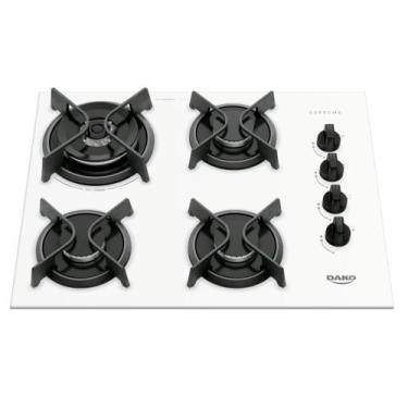 Imagem de Cooktop 4 Bocas Dako Supreme a Gás Branco Bivolt, Bivolt