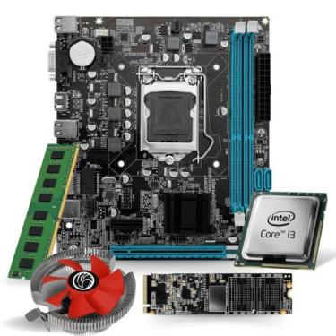Imagem de Kit Pl Mãe H81 + Proc I3 4130 + Mem 8 Gb Ddr3 + Cooler + Ssd 256 M2 - 