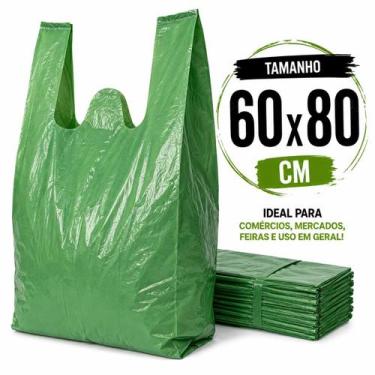 Imagem de Sacola plastica reciclada 60x80 1 kg reforçada resistente - E A COSTA 