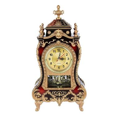 Imagem de Relógio vintage com alarme antigo, relógio de mesa estilo europeu vintage, relógio de parede com pêndulo e sinos para decoração de interior[02]