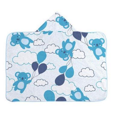 Imagem de Toalha Com Capuz Bebe Para Banho Enxoval Com Estampa 70x90cm