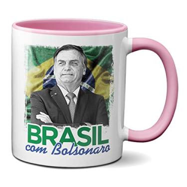 Imagem de Caneca Brasil com Bolsonaro Presidente Presente (Rosa)