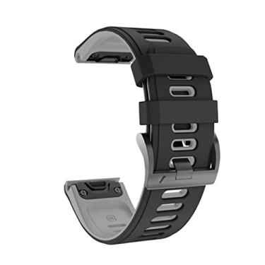 Imagem de GANYUU Pulseira de relógio inteligente para Garmin Fenix 7 7S 7X 6 6S 6X 5X 5 5S 3 3HR 935 945 liberação rápida EasyFit Silicone 20 22 26mm Pulseira (Cor: Preto, Tamanho: 26mm Fenix 6X 6XPro)