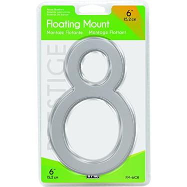 Imagem de Hy-Ko Products FM-6CH/8 6IN cromo flutuante MNT NBR 8 números residenciais, prata