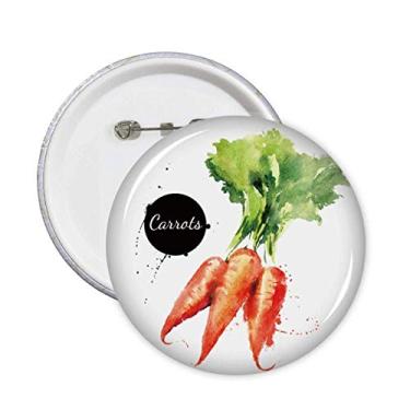 Imagem de Cenoura vegetal saboroso saudável alfinetes de aquarela crachá botão emblema acessório decoração 5 peças