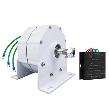 Imagem de Gerador de ímã de baixa velocidade 3 fases sem engrenagem permanente alternadores AC do ímã, 1000W 110V/220V para o motor diesel da turbina de água eólica (com base),12v