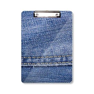 Imagem de Forro de cowboy jeans têxtil prancheta pasta, bloco de escrita A4