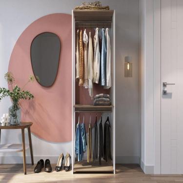 Imagem de Módulo para Closet com Cabideiro e Prateleira 183x45x57cm Prodecor Banco/Montana