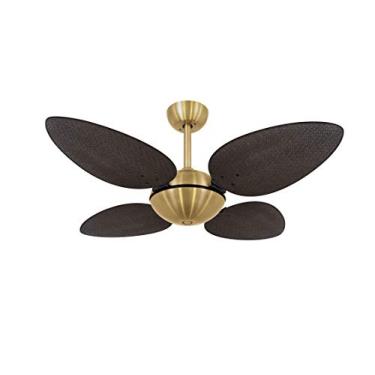Imagem de Ventilador De Teto Dourado 4 Pás Volare Office Petalo Palmae Tabaco 220v Volare Volare 220v Dourado
