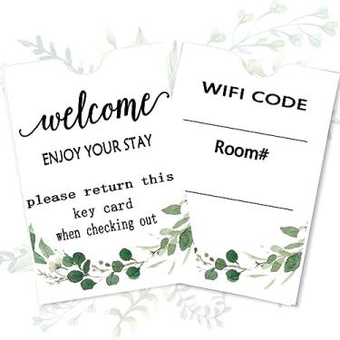Imagem de 500 peças de capas para cartão de chave de hotel 6 × 8,5 cm Aproveite sua estadia para porta-cartões de presente de hotel