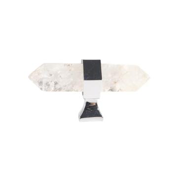 Imagem de Maçaneta de cristal natural para armário, puxador de gaveta, elegante, cromado brilhante, ferragem para móveis, c, 1586, cromado brilhante