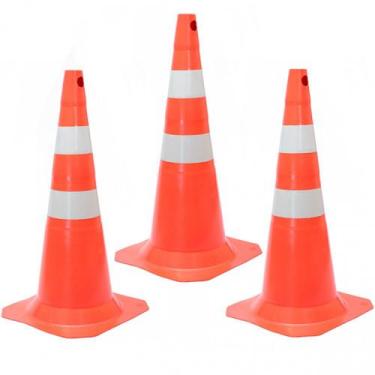 Imagem de Kit 3 Cones para sinalização 75 cm com 2 faixas - RM-41 - MultiMarcas