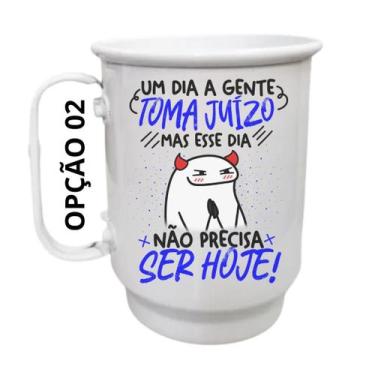 Imagem de Caneca Alumínio 500ml Um dia a gente toma juízo, mas esse - LARANJA E 