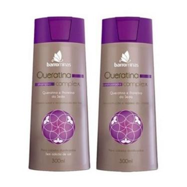 Imagem de Shampoo + Condicionador para Cabelos Danificados e Quebradiços barrominas Queratina Complex