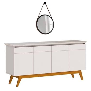 Imagem de Balcão Buffet Classic Com Espelho Adnet 67cm Hi01 Off White - Mpozenato
