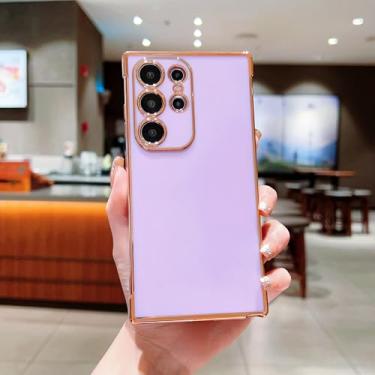 Imagem de Capa de celular luxuosa com revestimento bumper para Samsung S25 S24 S23 S22 Plus Ultra S20 S21 Fe A16 A55 A54 A35 A53 A33 A15 A25 A13 A52 (para S25Plus/roxa)
