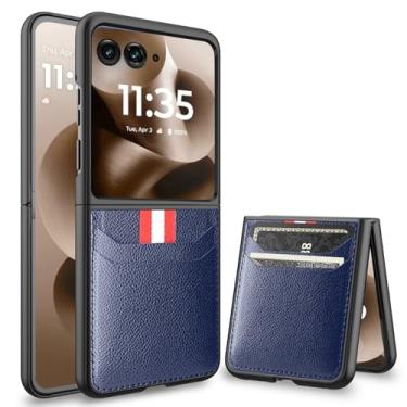 Imagem de NINKI Capa carteira de couro para Moto Razr Ultra 2025, porta-cartão, linda capa para celular Moto Razr 60 Ultra para Motorola 60Ultra, capa protetora de câmera rígida e fina para Motorola Razr