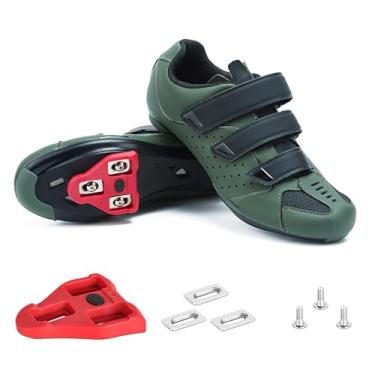 Imagem de Tênis de ciclismo masculino Peloton – 2 e 3 Bolt Look Delta Cleat Spin Bike Shoes – Compatível com clipes SPD – Perfeito para ciclismo de estrada interno e externo, Verde oliva, 13 Women/11.5 Men