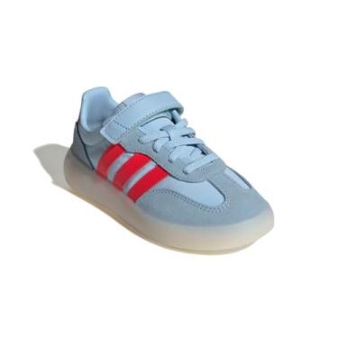 Imagem de adidas Tênis infantil unissex Barreda Decode elástico de renda e alça, Céu claro/vermelho brilhante/branco, 10.5 Little Kid
