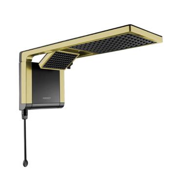 Imagem de Chuveiro Ducha Acqua Duo Ultra Preto Matte Gold 7800W 220V Lorenzetti