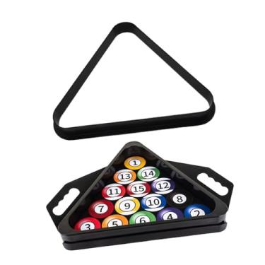 Imagem de Dynwave Suporte de bola de bilhar triangular, estrutura de suporte de bola de bilhar portátil para jogos, treinamento esportivo, mesa de e sinuca, Preto