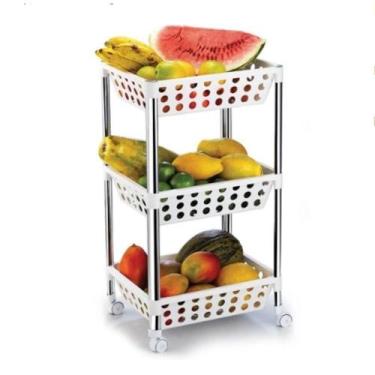 Imagem de Fruteira Tripla Desmontável Unique com Rodizio - Arthi