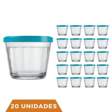 Imagem de 20 Pote Americano Vidro C/Tampa Cores Amlimento 150ml Nadir - NADIR FI