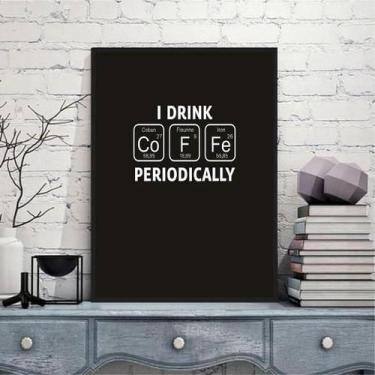 Imagem de Quadro Decorativo Café Tabela Periódica 45X34 Moldura Branca - Quadros